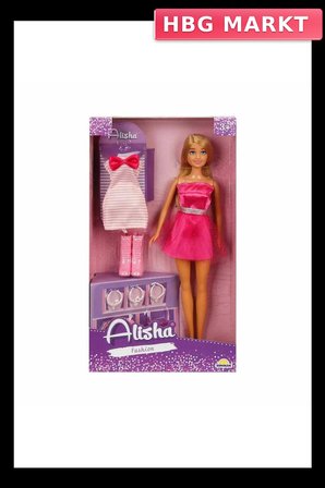 Mey İthalat® 01423 SUN-RST-SIS-MNK- Alisha Gece Elbiseli Bebek Seti 29cm -
