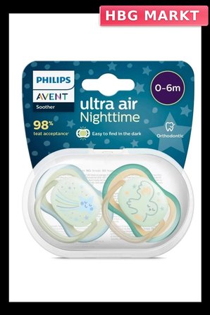 Mey İthalat®   Ultra Air Gece Emzik 0-6 Ay Erkek
