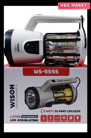 Wison WS-9595 Profesyonel El Feneri ve Kamp Lambası 5W