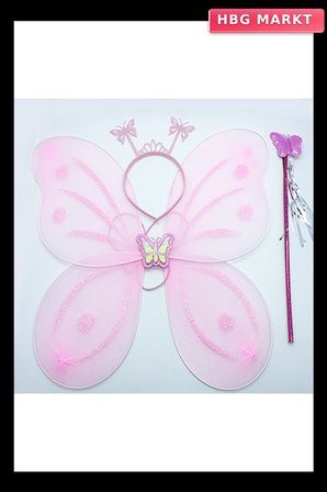 Toz Pembe Kanadı, Tacı ve Sopası 50x37 cm