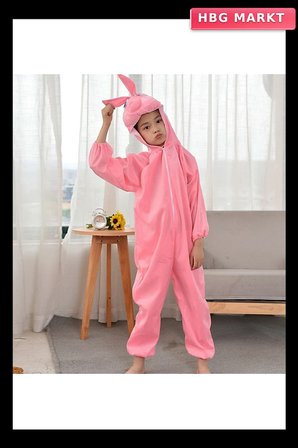 Çocuk Tavşan Kostümü Pembe Renk 6-7 Yaş 120 cm
