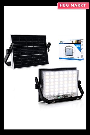 200W GÜNEŞ ENERJİLİ LED IŞIK SOLAR PROJEKTÖR - FENER KAMP - DIŞ MEKAN 3 FARKLI LED IŞIK 348961 LMB (5647)