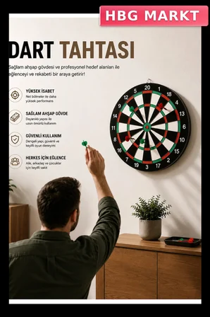 17 İnç Dart Tahtası Geniş Yüzeyli Dart Hedefi