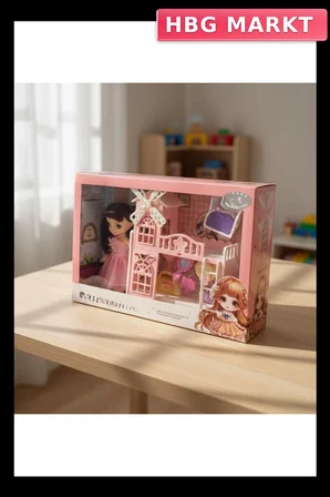Eğitici Bebek Yatak Odası Seti 15cm Parça Bebekli
