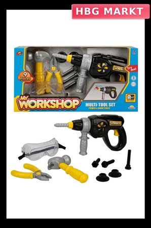 Mey İthalat® My Workshop Matkaplı Tamir Seti 9 Parça