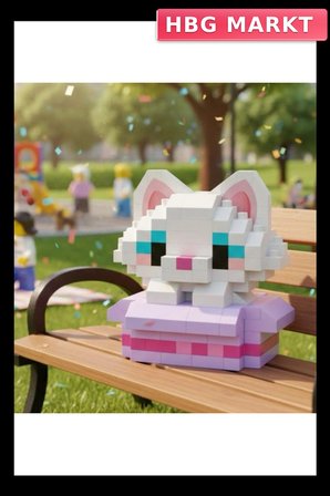 Kedi 170 Parça Blok Oyuncak Mini Poşet Eğitici Yapı Seti