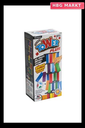 Mey İthalat® 7317 Renkli Plus Tower Süper Denge Oyunu 54 Adet -