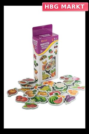 Mey İthalat® 1307 Manyetik Meyveler - Sebzeler / +3 yaş