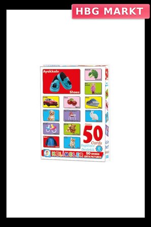 Mey İthalat® LC7179 Resimli 50 Kelime - İngilizce Destekli / +12 ay