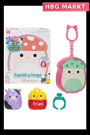 Mey İthalat® Squish-a-longs 3 Figür + Yüzük Çantalı Sürpriz Paket Seri 1