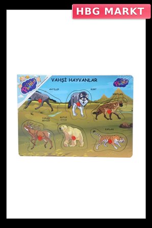 Mey İthalat® ONY-328 329 Onyıl, Ahşap Tutmalı Vahşi Hayvanlar