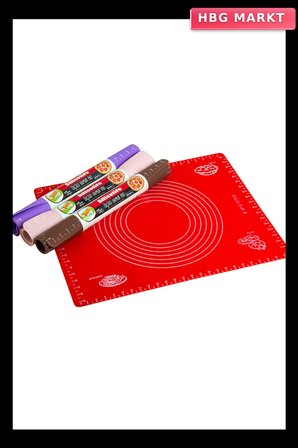 Silikon Ölçülü Hamur Açma Matı Hamur Açma Örtüsü Büyük Boy 50x40