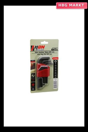 9 Parça Siyah Kısa Düz 120mm Alyan Allen Anahtar Takımı BRKT-702279