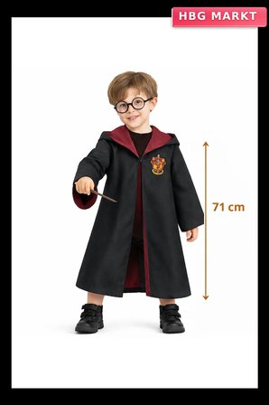 Harry Potter Çocuk Bebek Kostüm Seti Asa Gözlük Pelerin 71 cm (2-4 Yaş)