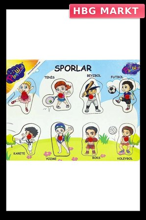 Mey İthalat® Ahşap Tutmalı Sporlar Yapboz