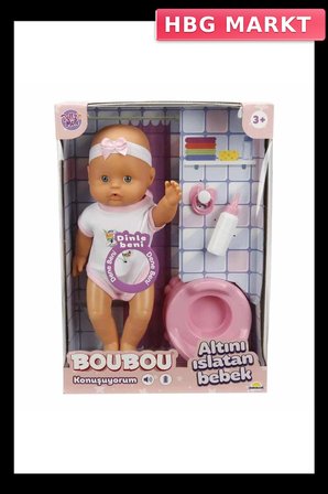 Mey İthalat® 2030121 Boubou Altını Islatan ve Konuşan Bebek Seti 30 cm