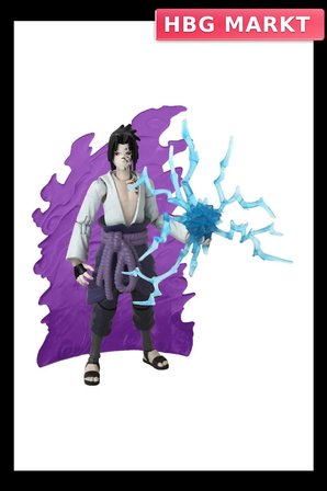 Mey İthalat® Anime Heroes Naruto Sasuke Uchiha Figür ve Aesuar Seti 16 cm