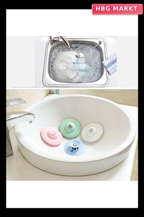 Silikon Banyo ve Mutfak Lavabo Gideri İçin Çöp Tıpası Süzgeç Seti 4'lü