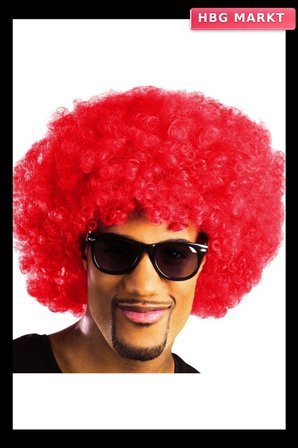 Kırmızı Renk Kıvırcık Afro Bonus Peruk (5647)