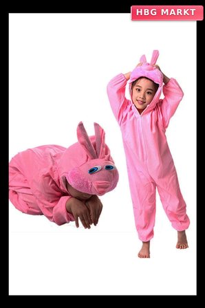 Çocuk Tavşan Kostümü Pembe Renk 2-3 Yaş 80 cm