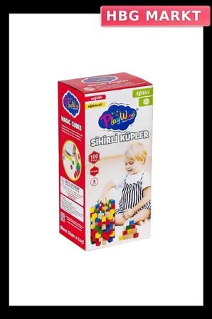 Mey İthalat® ONY-359 Ahşap Sihirli Küpler 100 Parça -Onyıl Oyuncak