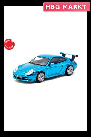 1/64 Ölçek 911 GT3 Model Araba 996 Light Blue Diecast