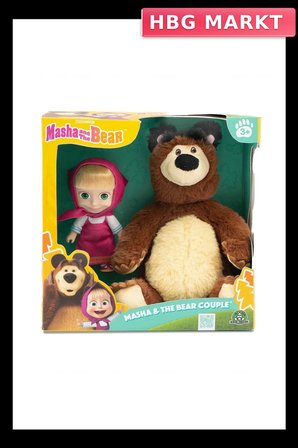 Mey İthalat®   Masha ile Koca Ayı 20 Cm Peluş 12 Cm Bebek MHA21000