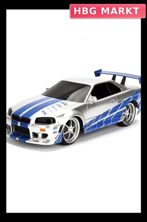 Mey İthalat®  1:16 Fast & Furious Kumandalı Brian's Nissan Skyline GT-R Turbo Araba
