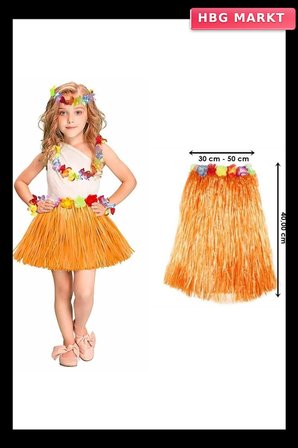 Hawaii Hula Eteği Turuncu Renk 40 cm