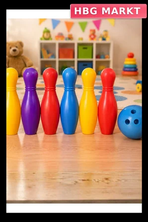 Renkli Çocuk Bowling Oyun Seti 6 Kuka ve Top