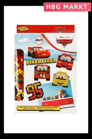 Mey İthalat® 4in1 Cars Pixel Pixel Boncuk Aktivite ve Oyuncak Seti
