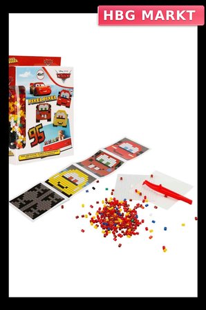 Mey İthalat® 4in1 Cars Pixel Pixel Boncuk Aktivite ve Oyuncak Seti