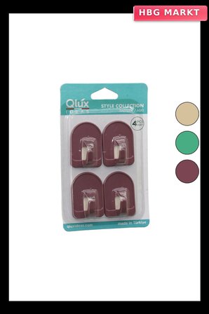 4PCS Dome Askı No-1 Rekli Plastik Yapışkanlı Montaj (5647)