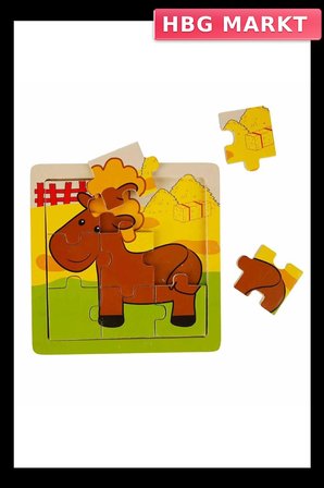 Eğitici Hayvan Puzzle 9 Parça 3 Yaş ve Üzeri