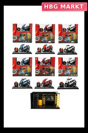 1:12 Sesli Işıklı Motosiklet ve Tamir Atölyesi Seti