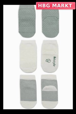 Mey İthalat®  Puanlı Kaymaz Penye Soket Çorap 3'Lü BS10108 Nil (ADET FİYATIDIR)