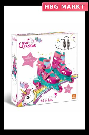 Mey İthalat® Unicorn Desenli Inline 3 Tekerlekli Paten