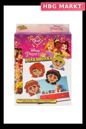 Mey İthalat® 4in1 Princess Pixel Pixel Boncuk Aktivite ve Oyuncak Seti