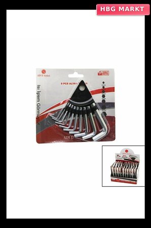 10 Parça Kartlı Alyan Anahtar Takım Seti 120mm No 1.5-10