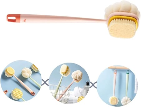 Çift Taraflı Banyo Duş Fırçası Ahşap Saplı