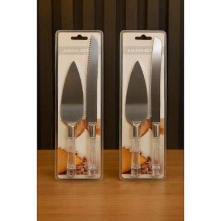 Pasta ve Tatlı Sunumları İçin Paslanmaz Çelik Bıçak Spatula Servis Takımı