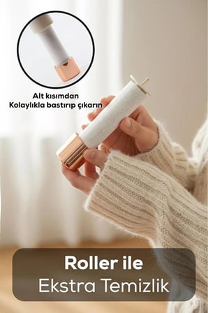 6 Bıçaklı 2 Kademeli  Tüy Tiftik  Şarjlı   Temizleme Makinesi Ve Tüy Toplama Rulosu (Yedek Bıçaklı)