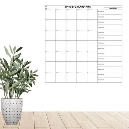 Aylık Planlayıcı Manyetik Duvar Stickerı Takvim Plan Çizelgesi