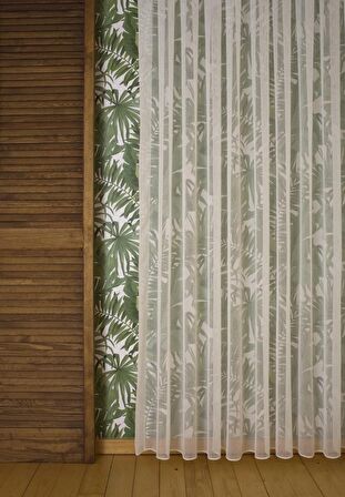 Massarelli Keten Tül Şantuklu Krem 1-2 Seyrek Pile