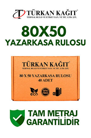 80x50 Termal Yazarkasa Adisyon Rulosu 1 Koli 40 Adet