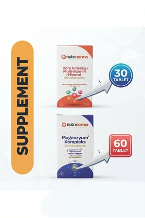 Avantajlı Günlük Destek Paketi | Kore Ginsengi Multivitamin & Mineral 30 Tablet + Magnezyum Kompleks 60 Tablet | Enerji ve Mineral Desteği