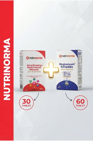 Avantajlı Günlük Destek Paketi | Kore Ginsengi Multivitamin & Mineral 30 Tablet + Magnezyum Kompleks 60 Tablet | Enerji ve Mineral Desteği