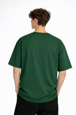Boston - Baskılı Oversize Tişört HAKI