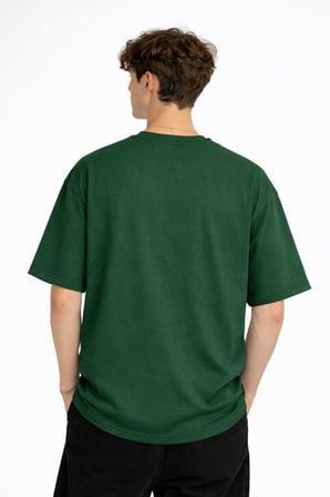 Panda - Baskılı Oversize Tişört HAKI