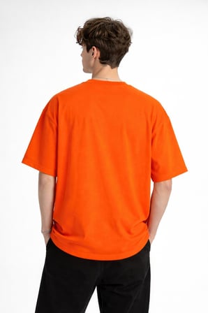 Blurry - Oversize Erkek Tişört TURUNCU
